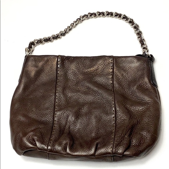 Calvin Klein brown leather chain strap bag - Picture 1 of 6